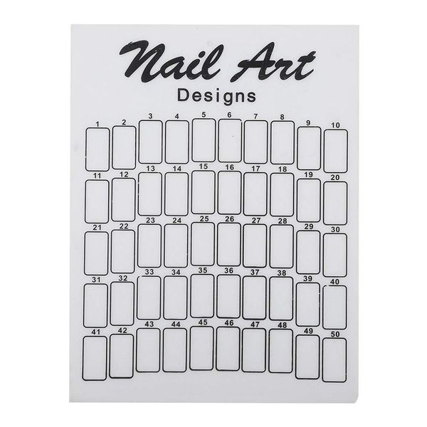 Nail Color Display Book, Nail Polish Colors Chart, Nail Art False Tips Chart Display Board, Nail tips Polish Gel Color Card, Nail Showing Tool Nail Salon Tools(50Pcs) (White)