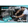 DURATECH 3/8" Drive Socket Set 40 PIECES Tool Set Standard (SAE)&Metric Sockets