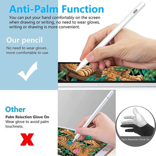 CC Store iPad Pencil 10/9th Generation,Stylus Pen Compatible with 2018~2022,for 10/9/8/7/6th Gen iPad,for Air Pro Mini 15 Mins Fast Charging,Palm Rejection & Tilt Sensitive(White)