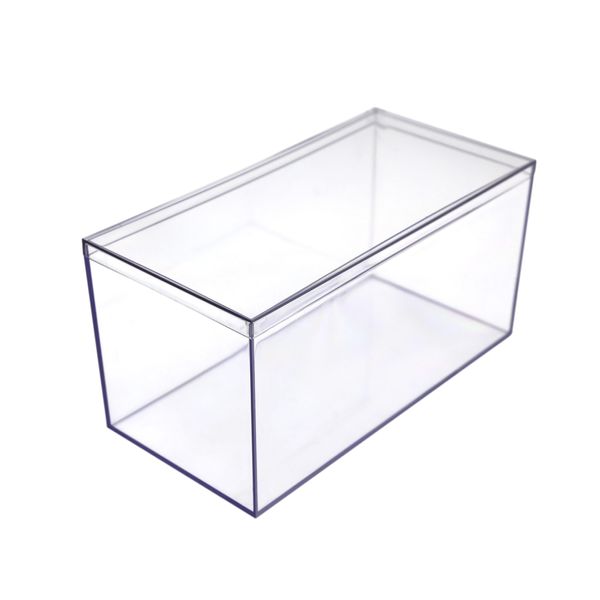 Crystal Clear Hard Plastic Display Case for Collectibles, Clear Gift Box for Party Favors, 8" L x 4" W x 4" H, 4 Boxes, Made in USA by Gary Plastic Packaging
