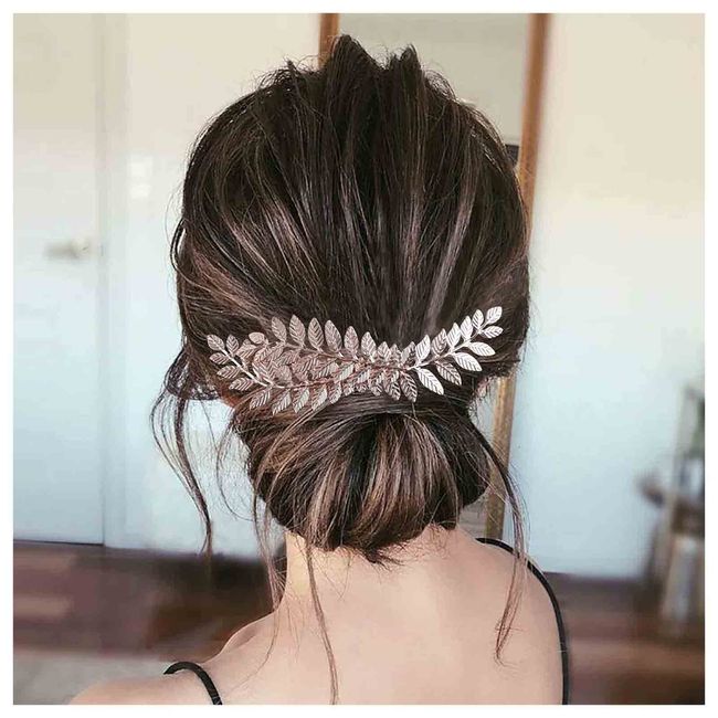 Inilbran Boho Blatt Haar Kamm Goldblatt Braut Haar Kamm Haarspangen Olivenzweig Haar Kamm Kopfstück Vintage Blatt Kamm Haarspange Für Frauen Hochzeit Kopfstücke Braut Haar Zubehör