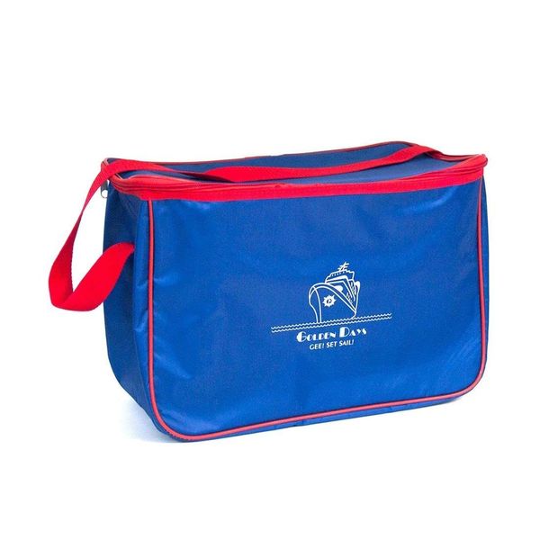 cooler bag 36 x 20 x 25 cm 18 litres polyester blue/red