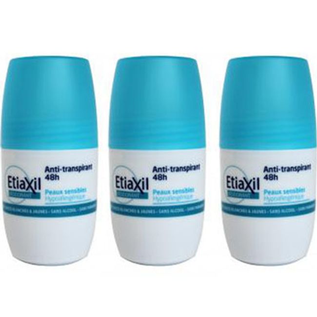 ETIAXIL Perspirex French version Deodorant Anti-Transpiran 50ml 3 piece set Large capacity 48 hours Roll-on type [Directly shipped from France]