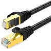Cat7 Gold Plated Shielded Ethernet RJ45 Patch Cable Cord Network U/FTP LAN Black (50ft)