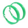 50mm Diameter/Large Bright Green Enamel Wide Hoop Earrings