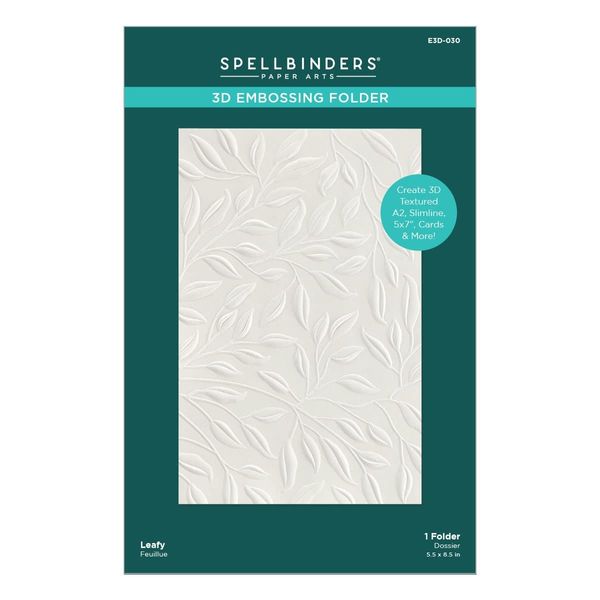 Spellbinders 3D Embossing Folder Leafy, Opaque