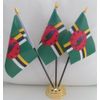 Dominica Dominican 3 Flag Desktop Table Display Centrepiece With Gold Base
