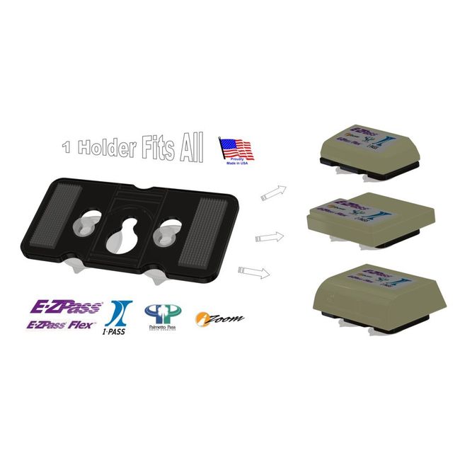 JL Safety EZ Pass-Mate Black Holder for E-ZPass Flex and Standard E- Pass/I  Pass New and Old. Holder only. Fits Boxes Shown in Pictures. Patent Pending  &. Made …