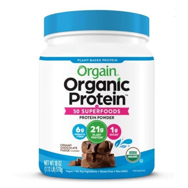 Orgain Organic Protein Powder 50 Superfoods Creamy Chocolate Fudge 1.12 Lb