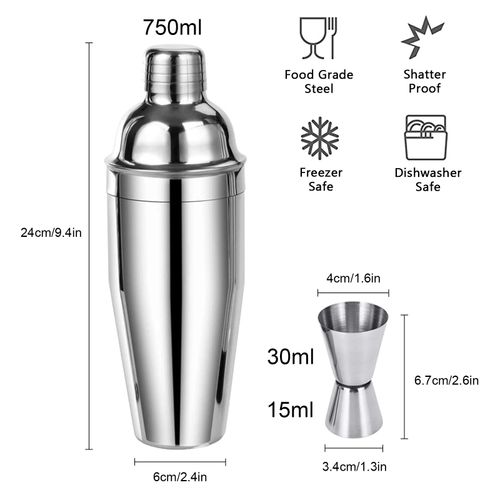 LIVEHITOP Cocktail Shaker Set, 12 Pieces Cocktail Making Set with 750 ML Cocktail Shaker Professional Bartender Kit for Bar, Party, Home