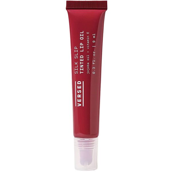 Versed Silk Slip Tinted Lip Oil, Fig - Sheer Mauve Berry Lip Tint - Long-Lasting, Moisturizing Makeup with Jojoba + Vitamin E - Helps Smooth + Hydrate Chapped Lips - Non-Toxic, Vegan Lip Care (0.3 oz)