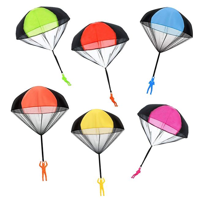 YFFSFDC Mini Parachute Hand Toss Toys for Kids Games Kids Indoor Outdoor Park Easter Gift Christmas Gift Set of 6 in 6 Colors