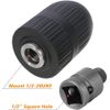 2-13Mm Capacity Keyless Drill Chuck Adapter, 1/2-20UN Mount Thread Impact Quick