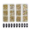 Nail Parts, Rhinestone, Crystal, Clear, Aurora Borealis, V-Cut Stone, Nail Stone, 0.08 / 0.16 inches (2 / 3 / 4 mm), Gel Nails, Deco Material, Deco Parts, Resin, Handicraft, Handmade, Set of 2