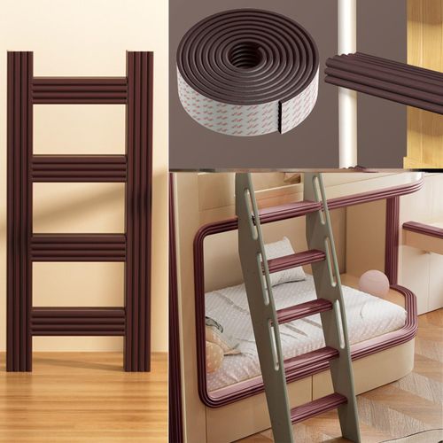Suonady Bunk Bed Ladder Pads,Self-Adhesive Bunk Bed Ladder Cover Foam Padding,Traction Treads for Stair Steps,Soft Extra-Wide Edge Protector,Furniture 6.5 Ft Brown