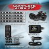 OPT7 Aura Interior Car Lights with Remote Control, Color Change, Music Sync Inside Ambient Lighting Kit, LED Light for Cars Trucks Under Dash Accessories, Charger Adapter 12V, 4pc Single Row LED Strip