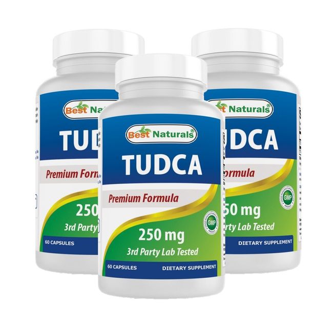 3 Pack Best Naturals TUDCA 250mg (Tauroursodeoxycholic Acid) - 60 Veg Capsules