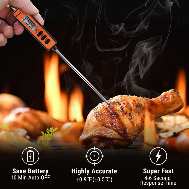 Smart Guesser Dual Probe Digital Meat Thermometer for Grill and Kitchen  Cooking,Deep Frying, Baking, BBQ, Oven, Instant Read Food Thermometer with