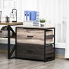 Home Office Organizer with Double Drawers and Adjustable Metal Hanging Bars