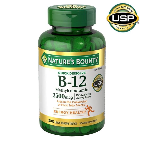 Nature s Bounty Vitamin B-12 2500 mcg 300 Quick Dissolve Tablets