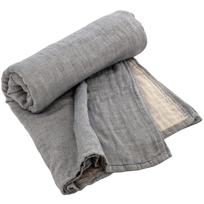 Gauze Blanket, Single, 6-ply Gauze, Melts, Gauze Towel, All Seasons, Fluffy Volume, 100% Cotton, Gray