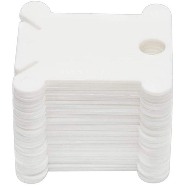 Yesallwas Line Winding Cards, White, Set of 120, Plastic, Embroidery Thread, Storage, Winding Holder, Thread Spooling Board (White, 120 Sheets)