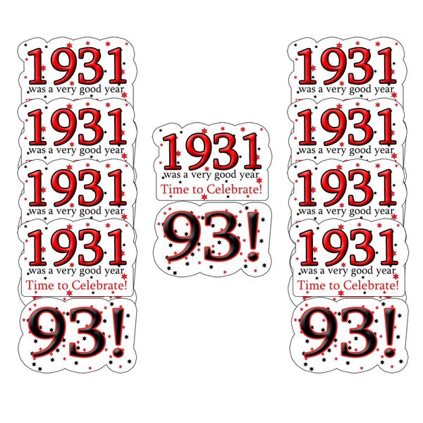 1931 93rd Birthday Sticker Seal (24 Pieces)