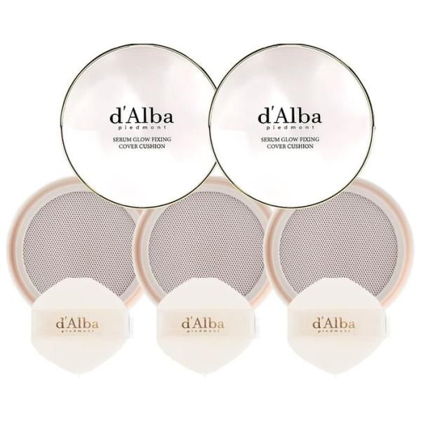 Dalba Serum Glow Fixing Cover Cushion 17g 2 main products + 3 refills