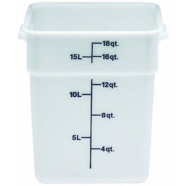 Cambro 18SFSP148 White Poly 18 Qt CamSquare Food Storage Container