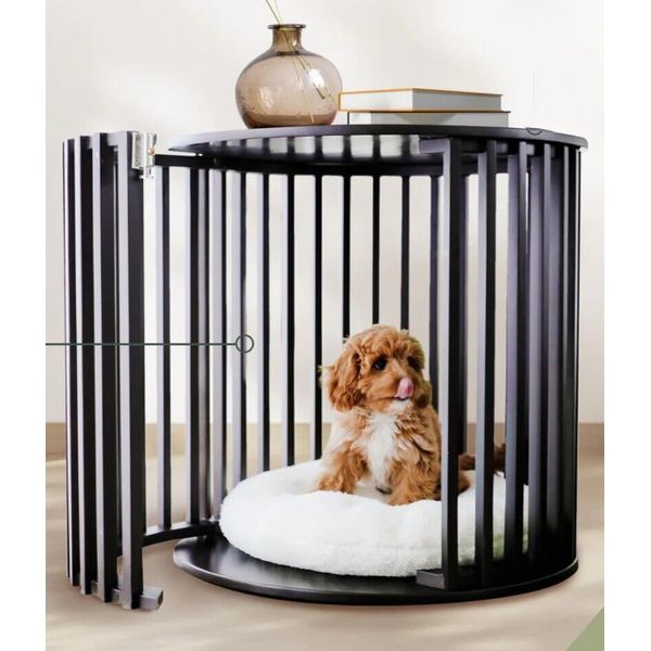 Dog Crate Furniture, Durable Dog Kennel with Built-in Small Table, Dark Choc(474