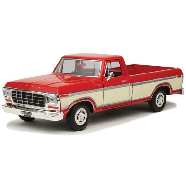 1979 F-150 Pickup Truck Red and Cream 1/24 Diecast Model Car by Motormax 79346rcrm