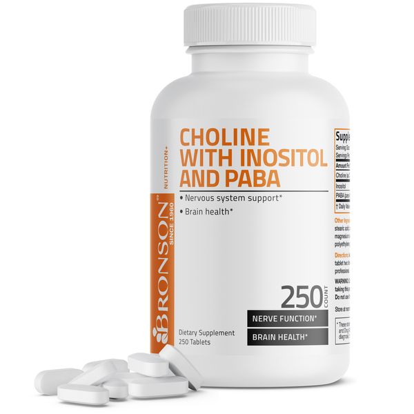 Bronson Choline with Inositol & PABA, 250 Tablets