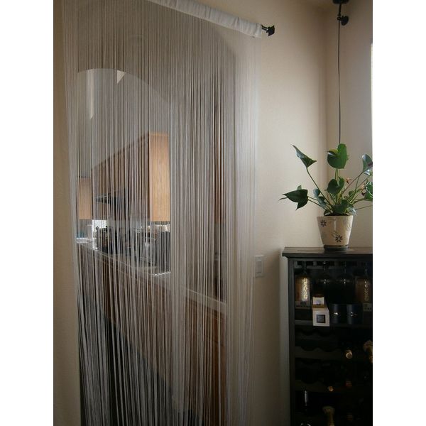 OctoRose ® Cream Rayon String Window Door Curtain 40x110", Room Screen Divider