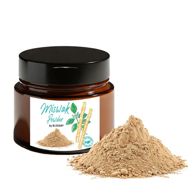 BLISSANY Miswak - Natürliches Zahnputzholz für strahlend Weiße Zähne - Vegan und Umweltfreundlich (50 g (1er Pack))