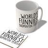 McMug - World's Funniest Badminton Player - Mug and Coaster Set, Ceramic, 11fl.oz.