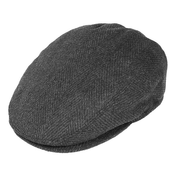 Jaxon & James Herringbone Flat Cap - Charcoal XX-Large