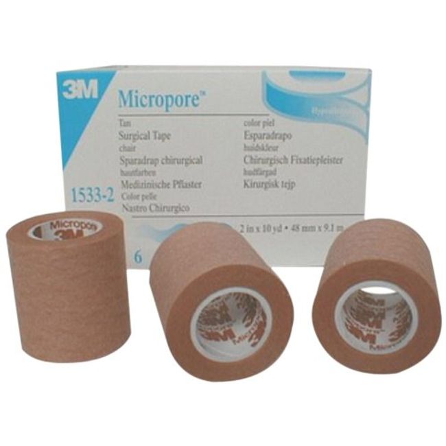Micropore Surgical Tape, Tan, by 3M, 1 inch x 10 Yards
