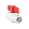 sourcing map PVC Ball Valve Supply Pipe Knob Threaded Ends 1" Inner Hole Diameter Red White