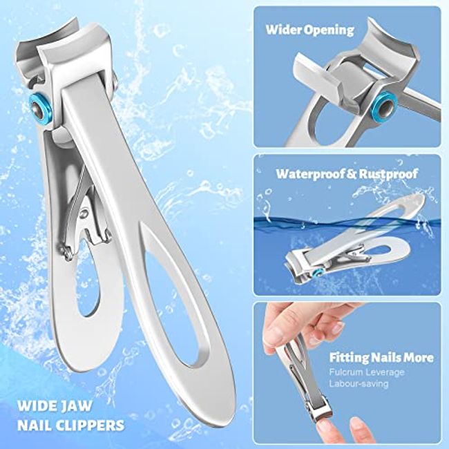 Stainless Steel Toenail Clipper for Ingrown Thick Nails Wide Jaw Toe Nail  Cutter