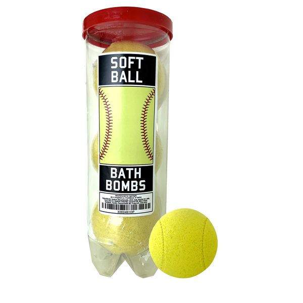 Softball Bath Bombs - 3 Pack - Softball Gifts for Girls, Girls Softball, Softball Accessories for Players, Women, Girls, Coaches, Teams, High School Softball Teams