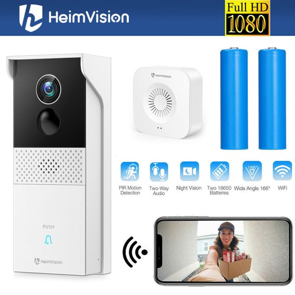 HeimVision 1080P Wireless Security Door Bell Camera W/ Chime WiFi Ring Doorbell