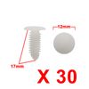 uxcell 30Pcs White Plastic Rivets Splash Guard Fastener Push Type Clips 7.5 x 6.5mm