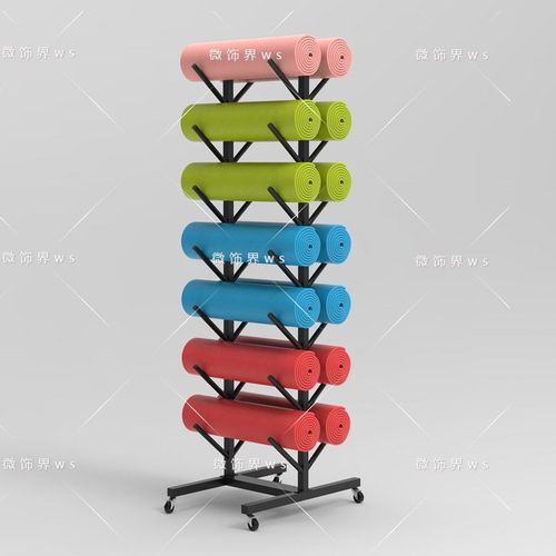 Yoga mat organizer shelf storage box gym storage organizer Pilates holder foam roller storage rack, black brake wheel (20 pieces)