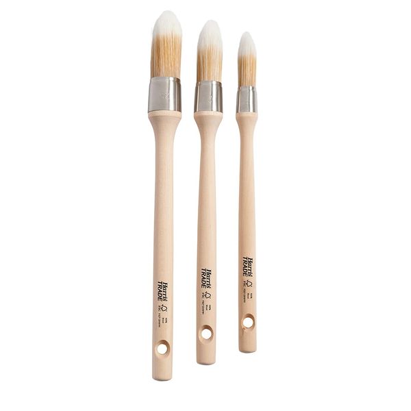 Harris Trade Round Sash Brushes 3 Pack, Brown