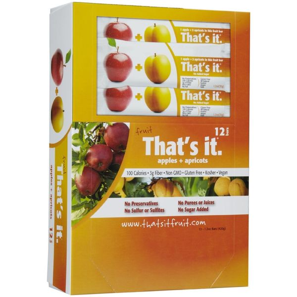 That's It Fruit Bars, Apple and Apricot, Pack of 24 (2 Cases)