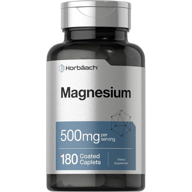 Magnesium 500 Mg Support Muscle Relaxation Nerve Heart Bone Health, 180 Caplets