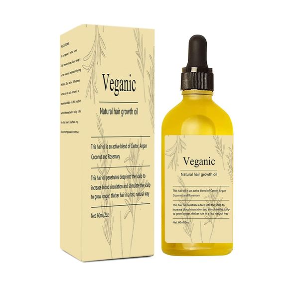 Veganic Natural Hair Growth Oil, 1Pcs veganic hair growth oil Rosemary Oil for Hair Growth Organic,veganic hair oil for dry damaged hair and growth