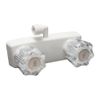 Dura White Plastic Shower Control Valve with Crystal Acrylic Knobs Handles