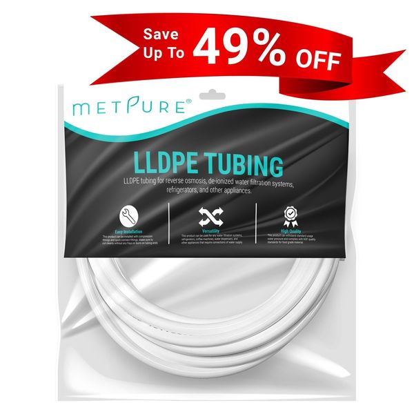 25 Ft 3/8" White LLDPE Tubing for RO or Refrigerator Ice Maker NSF Certified