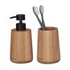 Sealskin Earth Bathroom Set - Soap Dispenser 150 ml - Toothbrush Cup - Oak